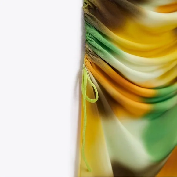 Zara Printed Tulle Dress Size L-XL NWT - Picture 10 of 11